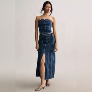 NWT ANTHROPOLOGIE | Baum und Pferdgarten Sabire Denim Maxi Skirt